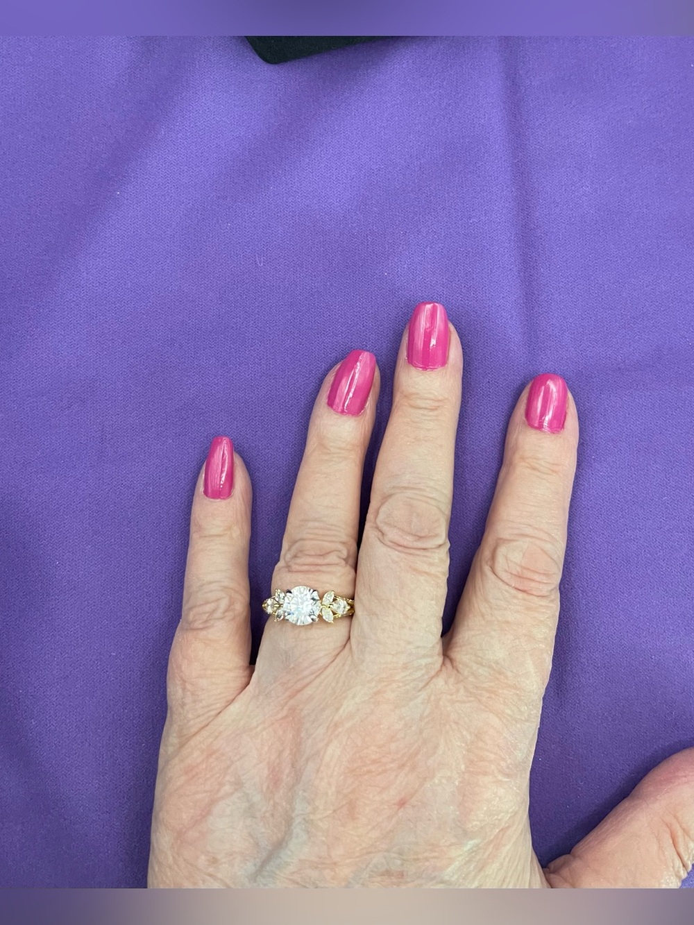 NWT Never Worn Radiance by HSN Absolute .925 SS Gold Vermeil Leaf Cluster Ring - Picture 2 of 10